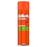 Gillette Fusion Bartpflege Rasiergel Männer (200 ml), mit Mandelöl, für empfindliche Haut, mit 5-Fach-Wirkung: Reinigt, spendet Feuchtigkeit, schützt, erfrischt und beruhigt, Geschenk für Männer