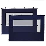 2 Seitenteile Seitenwände Seitenplanen Ersatzwände mit Panorama Fenster Falt Pavillon Faltpavillon Zelt dunkelblau