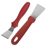 PACKOVE 2 Stück Edelstahlklinge Küchenreiniger Küchenreinigungsschaber Schaber Für Öfenöfen Werkzeug Entferner Herd Schaber Fleckenschaber Für Die Küche Bodenschaber 420er Edelstahl Rot