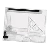 Gadpiparty Zeichenbrett Set mit Präzisen Skalen und Linealen Leichtes Tragbares Architektur und Zeichenbrett Dreieckigem Zeichenlineal für Skizzen und Technische Zeichnungen