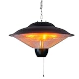 HOME It® Hängender Heizstrahler Infrarot Decke – 1500W Infrarotstrahler Terrasse mit 2 Heizstufen (750W/1500W), Spritzwassergeschützt (IP34), Hochwertige Verarbeitung, Ideal für Balkon & Outdoor