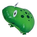 BRIGHTFUFU Frosch Laufballon aus Aluminiumfolie Aufblasbarer Ebene Ballon für Kindergeburtstag Stehender Folienballon mit Tiermotiv Leichte Handhabung für Partydekoration