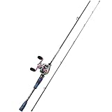 Sougayilang MX-2 Wurfangelrute und Baitcastrolle Combo, 1,8m/2,1m Baitcaster Combo - Raubfisch-Angelset für Hecht, Barsch, Zander-2.1Z-L