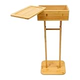 Stehender Bambus-Toilettenrollenhalter, Toilettenpapierhalter mit Feuchttücherbox, Holz Klopapierhalter, Handyhalter, Feuchttuchhalter mit Aufbewahrungsbox