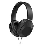 Philips Audio TAH2005BK/00 Over-Ear Stereo Kopfhörer mit Kabel (2-m-Kabel, 40-mm-Neodym-Treiber, Passive Geräuschisolierung, Verstellbarer Kopfbügel, Leicht) Schwarz, einheitsgröße