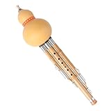 HONITANO Handgefertigte Hulusi Flöte aus Natürlichem und Kürbis C Dur mit Legierungsrohr Langlebiges Chinesisches Blasinstrument für Anfänger und Musikliebhaber Klarer Reiner