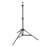 EMART 210cm Lichtstativ Stabil Lampenstativ Aluminium Ständer für Licht tragbares Beleuchtungsstativ 5 kg Traglast, 1/4' Schraube Studio Light Stand für Reflektor, Softbox, Licht, Hintergrund