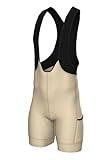 Wixen Elite Fahrrad-Trägerhose für Herren, strapazierfähige Performance-Reißverschlusstasche, Schwarz / Beige, Mittel