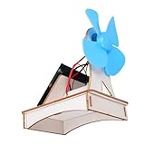 WOONEKY DIY Solar Fan Experimentierkasten Holzmodell Bausatz für Pädagogisches Wissenschaftsspielzeug Manuell Zusammenbaubar für Grundschulunterricht und Technikprojekte
