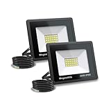 Wegoodlife 2 Stück 20W LED Strahler Außen, Superhell 1510LM Wandleuchte, 3000K Warmweiß Aussenstrahler, IP66 Wasserdicht Flutlicht, Scheinwerfer für Hinterhof Auffahrt Garage Sportplatz Flur Garten