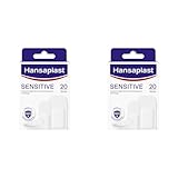 Hansaplast Sensitive Pflaster (20 Strips), hautfreundliche und hypoallergene Wundpflaster mit Bacteria Shield & sicherer Klebkraft, schmerzlos zu entfernende Pflaster (Packung mit 2)