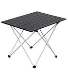 IRIRI Rolltisch Aus Aluminium for Den Außenbereich – Tragbarer, Faltbarer, Sandgestrahlter Campingtisch for Grillen, Angeln, for Marktstände(L)