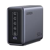 UGREEN Nexode 500W USB C Ladegerät 6-Port Netzteil GaN Ladestation PD 3.1 Desktop Charger Mehrfach kompatibel mit MacBook, iPad Pro/Air, iPhone 16-8 Serie, Galaxy S25-S22