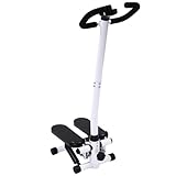 Twist Stepper,Swing Side Stepper Seitliche Stufenmaschine mit Stützstangen, mit Widerstandsbänder und Griff, bis 150kg, für tägliche Training im Hause Wohnung Büro, 29 * 39 * 110cm Schwarz