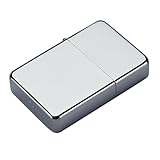 Murago - Benzinfeuerzeug Silber-farbig poliert unbefüllt - Feuerzeug Sturmfeuerzeug Geschenkidee Chrom verspiegelt normale Flamme Benziner für Männer Opa Onkel Outdoor Camping