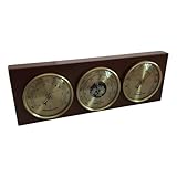 Wetterstation, Thermometer, Hygrometer, Barometer, Zifferblatt-Typ, Innen- und Außenbereich, Temperaturanzeige, Holz, Metall, hängende Tischplatte