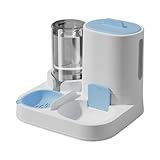 Abnehmbarer Futternapf aus Kunststoff mit integrierter Wasserspenderflasche, rutschfeste Füße, auslaufsichere Hunde und Katzennäpfe, Kunststoffnapf mit und abnehmbarem Napf