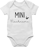 Body Junge Mädchen - Zur - Mini Nachname | Schwangerschaft verkünden Geschenk Geburt Baby - 1/3 Monate - Weiß - babyparty geschenke strampler selbst gestalten personalisierter neugeborenes name