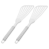 Luxshiny 2 Stück Grillspachtel Hochwertiger Pfannenwender für Steak Fisch und Bbq Ergonomisches Design Leicht zu Reinigen Lagern für Zuhause und Gastronomie