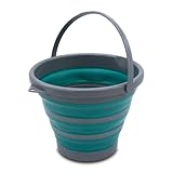 Camping Eimer faltbar Ø 32 cm - 10 L - Silikon Wasserkübel mit Tragegriff - Allzweck Outdoor Wassereimer für Ausflug Festival Picknick Falt Wasser Kübel