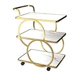 asdchZen Küchenwagen, Rollwagen, 3-Stöckig, Edelstahl, Auch Als Beistellwagen Für Schlafzimmer, Esszimmer Oder Küche Geeignet, Maße: 65 X 45 X 80 cm