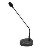 Fabater Schwanenhals-Kondensatormikrofon mit Nierencharakteristik für Vorträge, Klare Klangqualität, XLR-Anschluss, Tischmikrofon mit Sockel für Besprechungen, ABS-Material