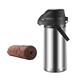 LEIYAN Thermo-Kaffee-Airpot-Karaffe, isolierte Thermoskanne mit Pump-Getränkespender, 24-Stunden-Wärme- und Kälteisolierung, Edelstahlurne for Tee, Wasser, Kaffee, Eisgetränke