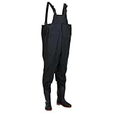Frdhee Watstiefel Angelhose Herren,Wathose mit Stiefeln Schwarz Größe 41 für Angeln,Jagd,Autowäsche,Gärten
