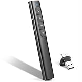USB/Type-C 2-in-1 Powerpoint Fernbedienung mit Hyperlink Lautstärkeregler, 2.4Ghz Wireless Presenter Pointer für Präsentationen Klicker, Kabelloser Präsenter für Mac, iPad, Computer, Laptop