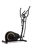 Zipro Erwachsene Magnetischer Crosstrainer Burn Gold bis 120kg, Schwarz, One Size, einheitsgröße, Ellipsentrainer, Ergometer, Fitness Heimtrainer inkl. Tablethalterung, 8 Widerstandsstufen