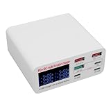 USB-Schnellladestation, USB-Ladestation, 100 W, 6 Ports PD 65 W, QC3.0, Digitalanzeige, USB-Ladestation für MacBook Pro für Telefon, 100–240 V (EU-Stecker)