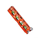 HEBEOT Magnetische Mini-Wasserwaage, 15,2 cm, Aluminiumlegierung mit V-Nut und 4 Luftblasen-Ampullen für horizontale 90-Grad-45-Grad- und 30-Grad-Winkel, starke magnetische Basis