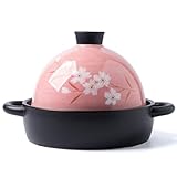 Keramik-Tajine-Topf, japanischer Stil, Kasserolle, Slow Cooker, 1,9 l für gesundes Kochen