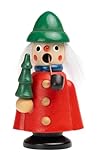SIKORA Kuttenmännchen Mini Räuchermännchen aus Holz Räucherfigur Deko Weihnachtsfigur - RM-K, Farbe/Modell:K05 Förster rot, Höhe in cm:Höhe ca. 9 cm