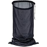 MonoSora Holzhacker-Sammeltasche, 61 x 121 cm, Polyester-Netz mit Seilschlössern für Handwerker, Elektrohäckser, Mulcher, kompatibel mit GreatCircle Landworks Superhandlich, Schwarz