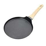 MasterChef Crepe Pfanne Induktion, Pfannkuchenpfanne für Pancake, Roti, Omelette, Tortilla, Induktion, Gas, Ceranfeld, Antihaftbeschichtung Aliminium, 25cm, Extra Breit