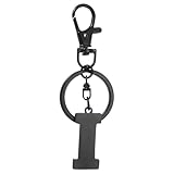YELARXI Schlüsselanhänger mit Initialbuchstaben, niedlich, passend für Handtasche und Rucksack, Schwarz, 8 cm
