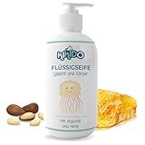 Kikido Flüssigseife für Baby 500 ml - Sanfte Kinderseife mit Arganöl und Honig, pH-neutrale Schaumseife, Ohne SLES, Farbstoffe und Alkohol, Angenehmer Baumwollduft