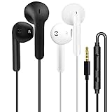 2 Pack kopfhörer In Ear Kopfhörer mit Kabel Ohrhörer mit Mikrofon und Lautstärkeregler Headset mit 3.5mm Klinkenstecker Kopfhörern für iPhone Samsung Huawei Android Smartphone Laptop MP3 Players