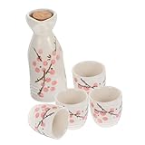 Milisten 1 Satz Sake-Krug im japanischen Stil Teebecher aus Glas Hochzeitsbrille Weingläser Whisky-Gläser kreative Weinbecher Likörbecher und Kanne Haushalt Sake-Glas China Container Tasse