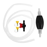 PENIKOKO Handbetriebene Siphonpumpe für Benzin mit Schlauch und Durchflussventil Vielseitiges Umfüllset für Treibstoff Wasser Aquarium Auto und Kanister Manuelle Absaugpumpe