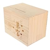 Abaodam Große Holz Spardose Sparschwein aus Holz mit Schatztruhe Funktion für Münzaufbewahrung und Spielzeuglagerung Leicht zu Reinigen Perfektes für Freunde