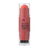 Manhattan Multi-Tasker Blush'N'Brush Stick, aufbaubarer Rouge-Stick mit integriertem Pinsel, wasserfeste Creme-zu-Puder-Formel, leicht aufzutragen, Fb. 250 Coral Dust, 8 g