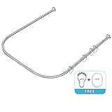 Misounda Duschvorhangstangen U Form Rundbogen Halterung 100x(80-120) x100cm, 304 Edelstahl Duschspinne Duschschirm Duschvorhangwinkelstangen, FüR Badezimmer, KüChe, Umkleidekabine.