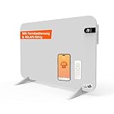 Könighaus 450W Smart 𝗗𝘂𝗮𝗹-𝗜𝗻𝗳𝗿𝗮𝗿𝗼𝘁𝗵𝗲𝗶𝘇𝘂𝗻𝗴 𝐕𝟐 - Standgerät/Wandmontage - WLAN App-Steuerung mit Fernbedienung - inkl. Handtuchhalter, Standfüße & Befestigungsmaterial Farbe: Weiß