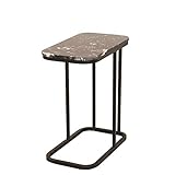 C-förmiger Snacktisch, rechteckiger Marmor-Couchtisch für Wohnzimmer und Schlafzimmer, Beistelltisch für Zuhause, Café, 50 x 30 x 58,5 cm