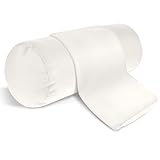 Prasacco 2 Stück Nackenrollenbezug, 41 x 15 cm Bezug für Nackenrolle Beigefarbener Seidenimitat Satin Nackenkissenbezug mit Reißverschluss für Kissenrollen aus Memory-Schaum und Nackenkissenrollen