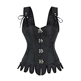 WATERBELINE Dessous-Korsett mit Blumenmuster und Kettendetails, atmungsaktives Polyester, Taillentrainer für viktorianische Retro-Kostümpartys