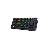 HyperX Alloy Rise 75 Wireless – 75% Hot-Swapable Mechanische Gaming-Tastatur, QWERTY Amerikanisches Layout, PC, bis zu 80 Stunden Hintergrundbeleuchtung, Dual Wireless 2,4 GHz und Bluetooth, Schwarz