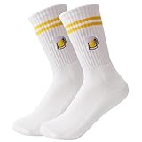 YANSYUN Bier Socken Bestickte Biersocken Atmungsaktive Sportsocken Tennissocken 36-42 Baumwollsocken Lustige Socken Geschenke für Bier Lese Camping Schlafen Angeln Lade Geschenke für Männer Frauen